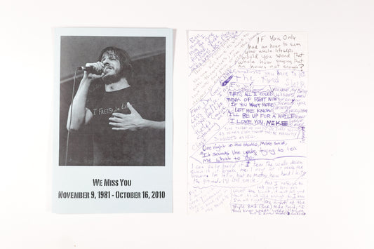 Eyedea memorial service program + original written memos (2)